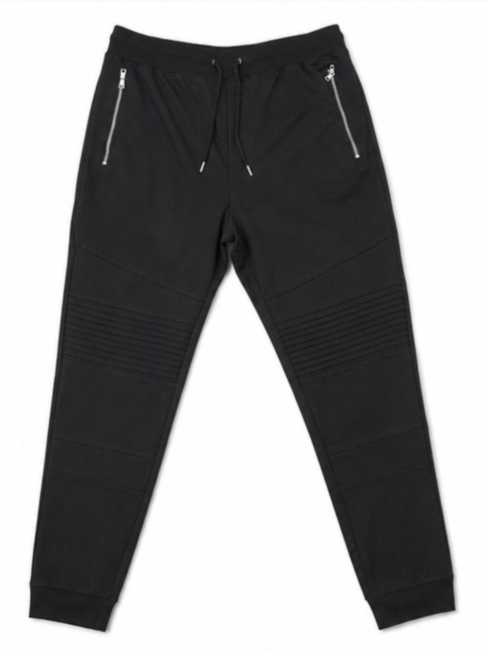 INC International Concepts Men’s Black Moto Jogger Pants Size L Zipper Pockets